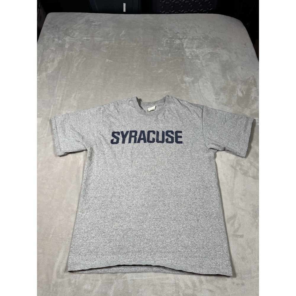 Vintage 90s Syracuse University T Shirt Size Large Gray Cotton Exchange USA